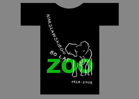 projekt koszulki 80 lat warszawskiego zoo