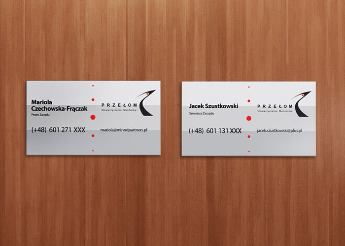 24 / 27 - wizytówki dla Stowarzyszenia Mentorów PRZEŁOM